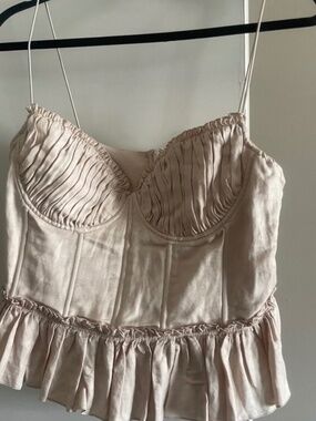 H&M Blush Pink Ruched Bustier Cami